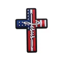 Accessorio in silicone a croce con bandiera americana e scritta Jesus per fai-da-te bimbi - Croce di Gesù