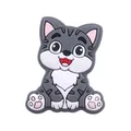 Perle en silicone chaton mignon pour attaches-tétines DIY et anneaux de dentition - Gris clair