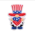 Detailed view of Patriotic Gnome silicone charm with American flag hat and heart - Gnome
