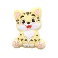 Détail de la perle en silicone chaton jaune pour attache-tétine et bracelet de dentition - Jaune Clair