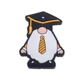 Charm de chaussure gnome de graduation pour DIY avec chapeau noir et cravate jaune - Étudiant