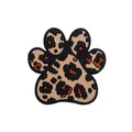 Detailed view of silicone paw-shaped bead with leopard print for DIY pacifier chains - Coffee Leopard