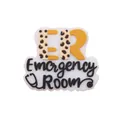 Abalorio de silicona ER Emergency Room con estampado de leopardo y diseño estetoscopio - Sala de urgencias