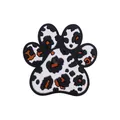 Detailed view of leopard print paw-shaped silicone beads for DIY baby pacifier clips - White Leopard Print