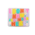 Square silicone baby bead accessory featuring the phrase I DON'T KNOW I JUST WORK HERE - Cube / White