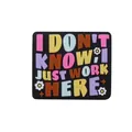Cartoon square silicone bead charm with colorful I DON'T KNOW text for pacifier chains - Cube / Black
