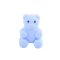 Accessorio catenella portaciuccio neonato perla in silicone orsetto azzurro con foro - Blu