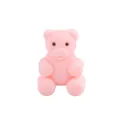 Pink cartoon bear silicone bead accessory with top hole for DIY baby pacifier chains - Pink