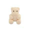 DIY cream silicone teddy bear bead accessory with hole for pacifier clip or bracelet - Nude