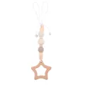 Pendaglio massaggiagengive a stella in faggio con perle all'uncinetto e legno - Ornamento Sospeso Talpa