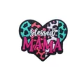 Abalorio de zapato blessed MAMA en forma de corazón con estampado de leopardo - Corazón Blessed Mama
