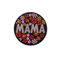 Charm per scarpe MAMA colorato con dettagli floreali per zoccoli in PVC morbido - Tondo Floreale Mama