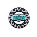 Perla rotonda in silicone con scritta MOM per catenelle ciuccio e massaggiagengive - Mom Stampa Mucca
