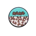 Perlina mama in silicone con stampa leopardata e verde menta per catenelle ciuccio - Mama Blu Lago