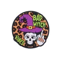 Halloween skull bead with purple witch hat and leopard print for pacifier clips - Witch