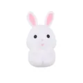 White cartoon rabbit silicone teether with pink accents for DIY baby pacifier chains - Little White Rabbit