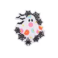Halloween white ghost silicone bead with colorful flowers and black bat for DIY pacifier - Bat