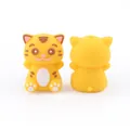 Yellow 3D cartoon tiger silicone bead for baby pacifier chain and teether DIY crafts - Tiger