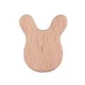 Natural beech wood teething toy in a cute bunny shape for DIY baby pacifier clips - Rabbit