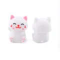 Weiße 3D-Cartoon-Katze Silikonperlen für DIY Baby Schnullerkette und Beißring. - Katze