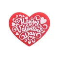 Red silicone heart bead with Happy Valentine's Day text for DIY baby pacifier clips - Red Heart