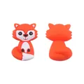 Cute orange cartoon fox silicone bead for baby pacifier clip and teething DIY projects - Little Fox