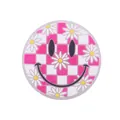 Silikon-Beißring-Zubehör mit rosa Schachbrettmuster, Smiley und Gänseblümchen-Motiv - Rosenrot