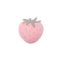 Pink strawberry silicone bead for DIY baby pacifier clips and teething bracelets - Pink