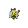Cute PVC honey bee shoe charm with daisy flower crown and honey dipper for DIY footwear - Bee Style
