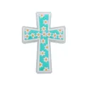 Himmelblaues Kreuz Silikon Beißring Zubehör mit weißem Gänseblümchen Blumenmuster - Grün
