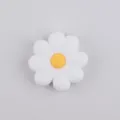 Food grade silicone daisy flower bead for DIY jewelry and footwear accessories - White Yellow