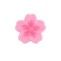 Pink cherry blossom silicone bead for DIY baby pacifier clips and teething bracelets - Rose Red