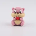 Pink cartoon squirrel silicone bead for DIY baby teether pacifier clips and crafts - Pink