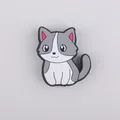 Cartoon grijs en witte siliconen kattenkraal voor DIY-sieraden en kralenpennen - Lichtgrijs