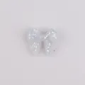 Sparkly light blue silicone bow bead with silver glitter for baby teething necklaces - White