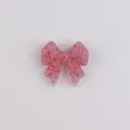 Pink translucent glitter bow silicone bead for baby teether necklaces DIY jewelry making - Red