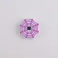 Purple spider web silicone bead for DIY pens and accessories with black spider detail - Purple