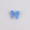 Sparkling blue bow-shaped silicone bead with glitter for baby teething necklaces - Blue