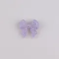 Sparkly purple glitter bow silicone bead accessory for DIY infant teething necklaces - Purple