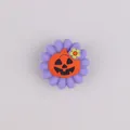 Perle en silicone 3D fleur violette avec citrouille d'Halloween pour accessoires DIY - Citrouille Tournesol Violette (F638) / Violet (Citrouille Violette)