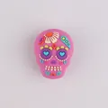 Perla in silicone a teschio rosa con fiori per decorazioni fai-da-te e bijoux - Rosa (Teschio)