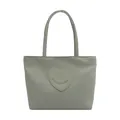 Salbeigrüne Nylon-Minitasche mit herzförmiger Smile-Stickerei für den Alltag - Grün