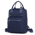 Zaino in nylon blu scuro trapuntato con doppi manici e tasche multiple con zip esterno - Blu