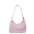 Sac à épaule chic rose avec texture bulle et design plissé doux pour femmes - Violet