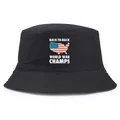 Cappello bucket nero Back-to-Back World War Champs con bandiera USA e mappa - Taglia unica / Stampa USA / Nero