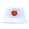 Witte vissershoed met Sovjet CCCP-embleem en print van hamer en sikkel - Eén Maat Volwassenen (58cm) / Wit