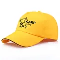 Gorra de béisbol amarilla con estampado de carpa negra y correa ajustable de verano - Talla Única Adulto (Ajustable 58cm) / Amarillo
