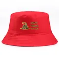 Cappello a secchiello rosso in cotone con serpente Gadsden e scritta Don't Tread On Me - Taglia unica / Rosso