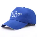 Gorra de pesca de carpa azul en algodón con bordado blanco y visera contrastada - Talla Única Adulto (Ajustable 58cm) / Azul