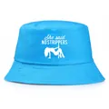 Blue bucket hat with She Said No Strippers print for bachelor parties in twill fabric - Adult One Size (58cm Non-adjustable) / Lake Blue